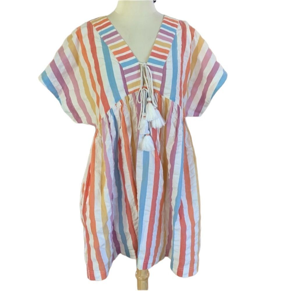 Roller Rabbit Rainbow Striped Nettie Caftan XS - Picture 5 of 8